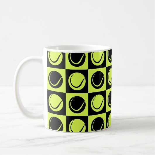 Mug Tennis Ball Checkered Seamless Pattern (Gauche)