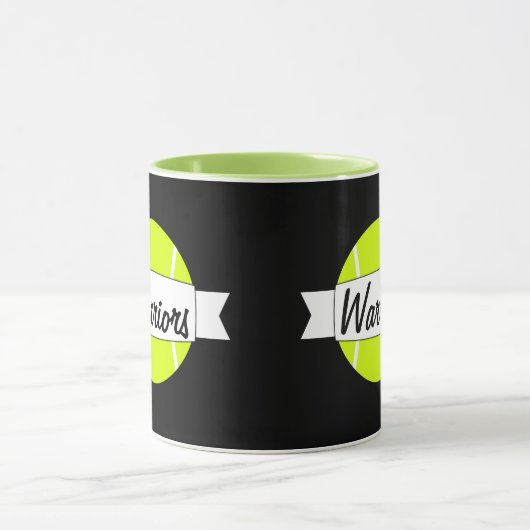 Mug Tennis Ball Custom Nom de l'équipe ou Text Coffee (Centre)