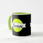 Mug Tennis Ball Custom Nom de l'équipe ou Text Coffee  (Devant gauche)