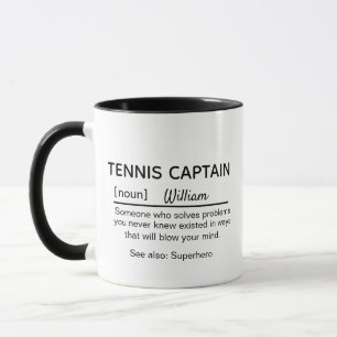 Mug Tennis Captain Definition Cadeau personnalisé,