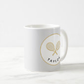 Mug Tennis Chic Player Cadeau Black et Gold Custom (Devant droit)