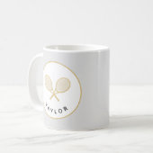 Mug Tennis Chic Player Cadeau Black et Gold Custom (Devant gauche)