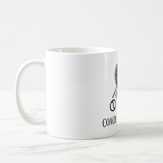 Mug Tennis Coach Nom Monogramme (Gauche)