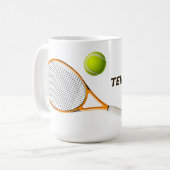 Mug Tennis de texte personnalisé (Devant gauche)