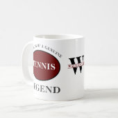 Mug Tennis Legend Monogramme Ajouter Votre Nom Anniver (Devant gauche)