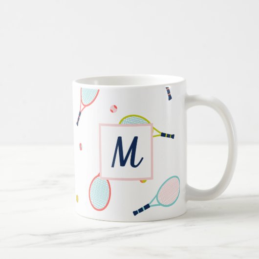 Mug Tennis Monogramme Sports Personnalisés (Droite)