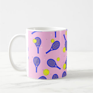 Mug Tennis Motif sans couture - Blue Racket et Ball
