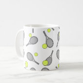 Mug Tennis Motif sans couture - Raquette et balle (Devant gauche)