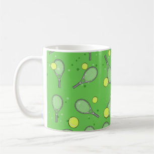 Mug Tennis Motif sans couture - Raquette et balle sur 