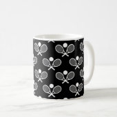 Mug Tennis Motif sans couture - Raquette et balle sur (Devant droit)