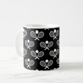 Mug Tennis Motif sans couture - Raquette et balle sur (Devant gauche)