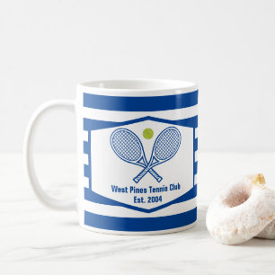 Mug Tennis sur mesure Country Club Bleu rayé