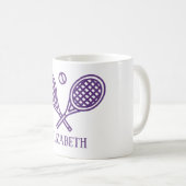 Mug Tennis Thème Purple Nom Monogramme (Devant droit)