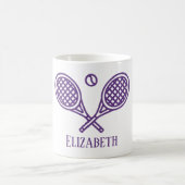 Mug Tennis Thème Purple Nom Monogramme (Centre)