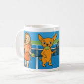 Mug Tennis with a woman and a chihuhua (Devant gauche)