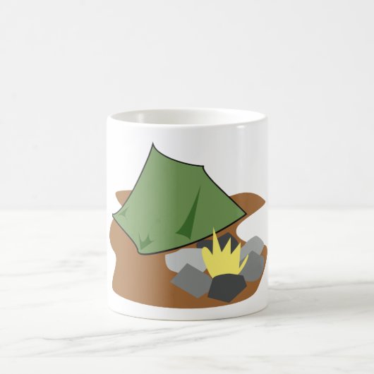 Mug Tente de camping et feu de camp Aventure en plein  (Centre)