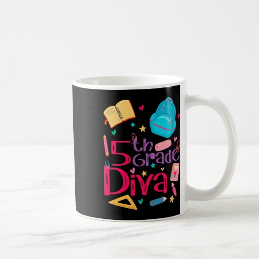 Mug Tenue de fille de professeur diva de 5e année Mign (Droite)
