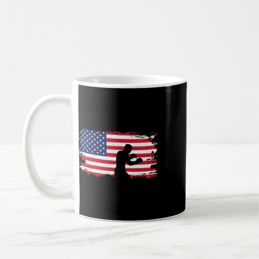 Mug Tenues de boxe avec drapeau américain - Femmes de (Gauche)