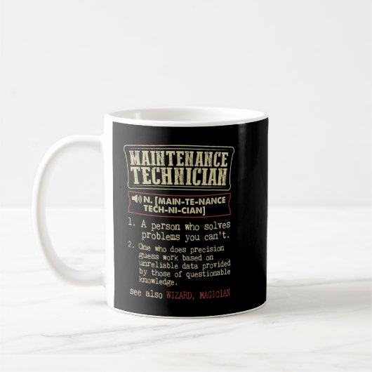 Mug Terme de définition du dictionnaire de technicien (Gauche)