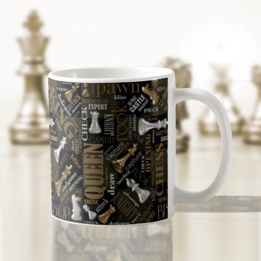 Mug Termes et pièces d'échecs Argent et Or ID784