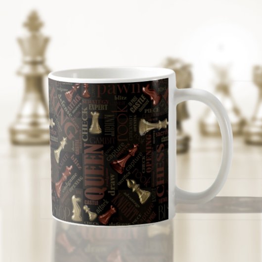Mug Termes et pièces d'échecs Cuivre et Or ID784