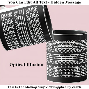 Mug Terminé Avec Le Message Caché 120WB Retraite