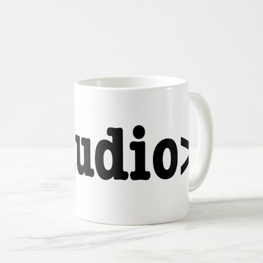 Mug Terminer le code HTML5 audio (Devant droit)