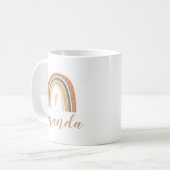 Mug Terracotta Bohemian Rainbow Script Nom personnalis (Devant gauche)