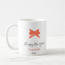 Terracotta bow happy new year name year boho retro