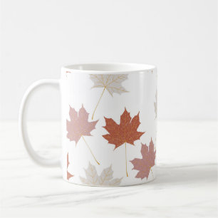 Mug Terracotta Chic Rétro Feuilles d'Érable Inspiré de