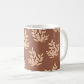 Mug Terracotta Feuille Floral Motif Retro Chic Automne (Devant droit)