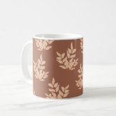 Mug Terracotta Feuille Floral Motif Retro Chic Automne (Devant gauche)