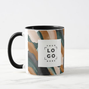 Mug Terracotta, vert abstrait peint minimaliste modern