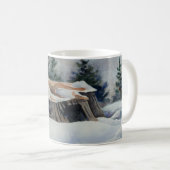 Mug Terrain agricole couvert de neige en hiver abandon (Devant droit)