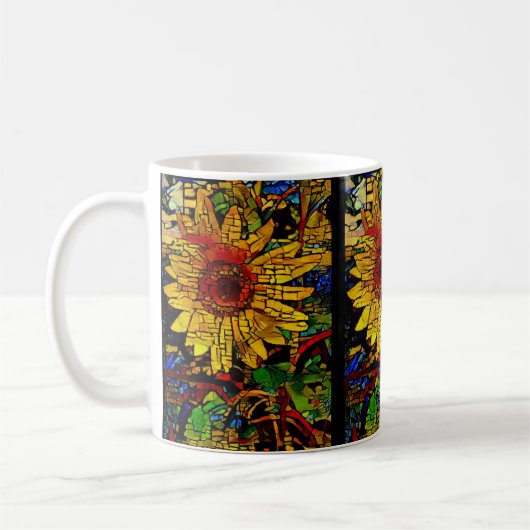 Mug Terrain de tournesol dans A.I. photo améliorée (Gauche)