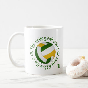 Mug terrain de volley-ball en or vert est mon endroit