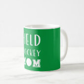 Mug Terrain Hockey Maman Vert Et Blanc Typographie Tex (Devant droit)