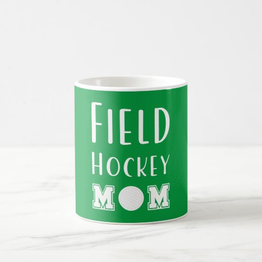 Mug Terrain Hockey Maman Vert Et Blanc Typographie Tex (Centre)