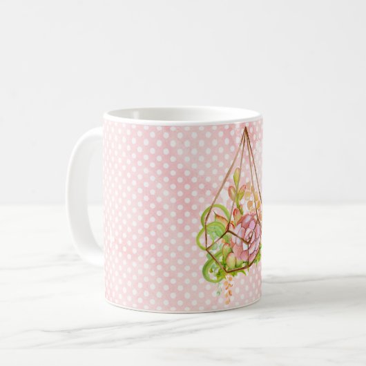 Mug Terrarium rose Succulent (Devant gauche)