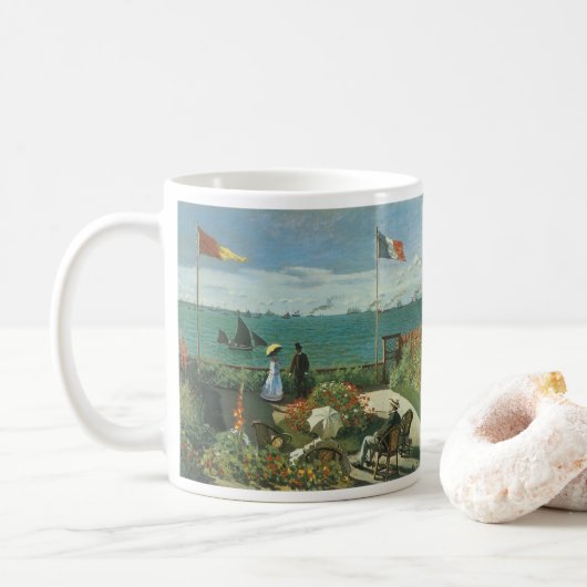 Mug Terrasse en bord de mer à Claude Monet (Avec donut)
