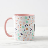 Mug Terrazzo blanc blush menthe monogramme initiale (Gauche)