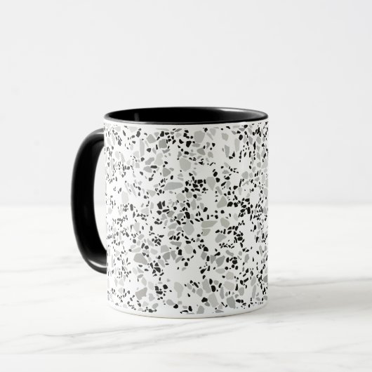 Mug Terrazzo blanc moderne (Devant gauche)
