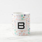 Mug Terrazzo blanc rousse menthe monogramme initial (Centre)