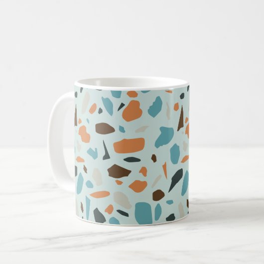 Mug Terrazzo bleu Motif (Devant gauche)