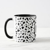 Mug Terrazzo noir blanc monogramme initial (Gauche)