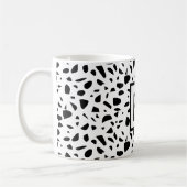 Mug Terrazzo noir blanc monogramme initial (Gauche)