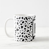 Mug Terrazzo patte noir blanc monogramme initial gras (Gauche)
