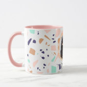Mug Terrazzo rose or menthe blanc nom photo (Gauche)
