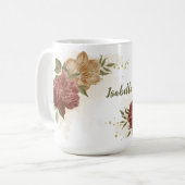 Mug terre cuite ton floral verdure (Devant gauche)