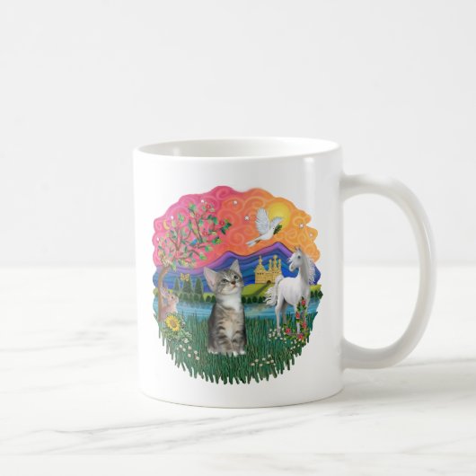Mug Terre de Fantaisie (ff) - Chaton (tabby argenté) (Droite)